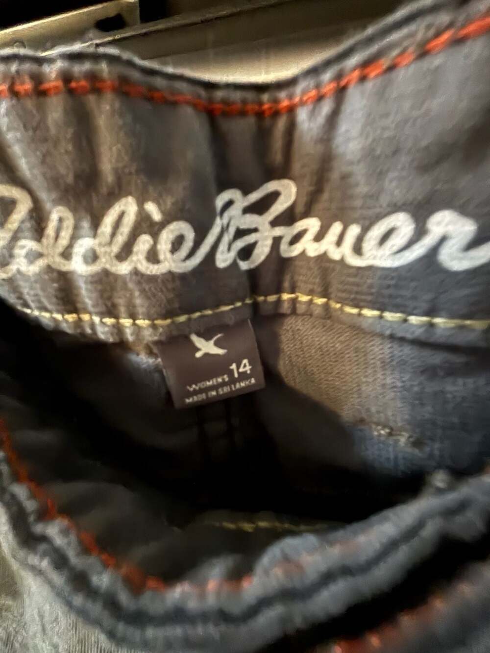 Eddie Bauer Women's Size 14 Boyfriend Fit Slim Leg Corduroy Pants Charcoal